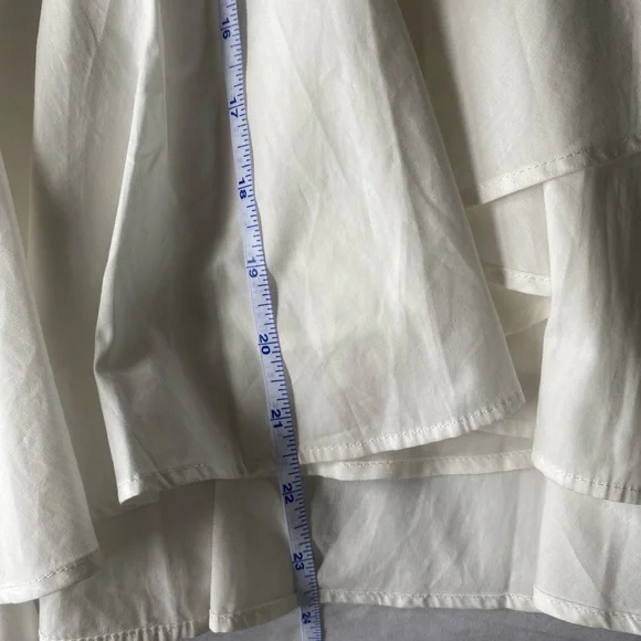 Anthropologie Ruffled V-Neck White Mini Dress size XS *NWT* - Picture 12 of 13